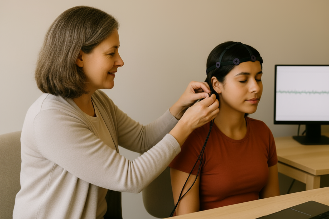 A render of three white cylindrical columns, against a warm creme background